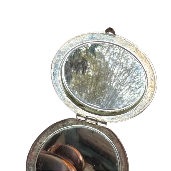 Vintage Silver Double Pocket Mirror - Inscriped HLP - Picture 11 of 11